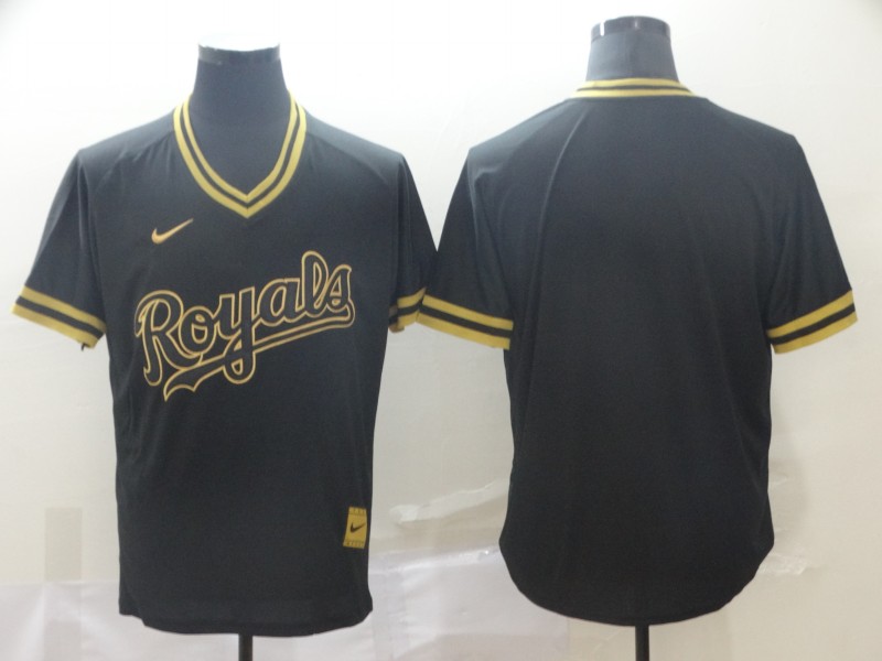 Men's Kansas City Royals Black Alternate Blank Jersey